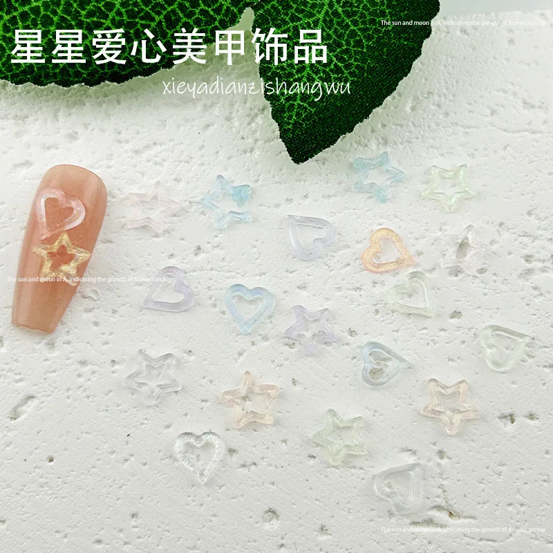 Cartoon 26-letter Nail Charms Ice-transparent fine-flash ABC Letter Nail Art Accessories 3D Cute Resin Wearable Nail Decorations