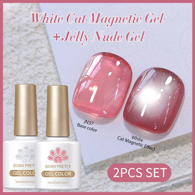 BORN PRETTY 2Pcs Base Gel Super Top Coat Gel Polish Set Black White Color Gel Varnis Semi Permanent Soak Off UV LED Gel for Nail