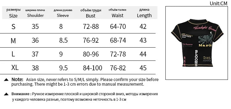 Hollow Out Crop Top Women Summer Aesthetic Clothes Printing Y2k Accessories O-Neck Ropa De Mujer Sexy Roupas Femininas Estilosas