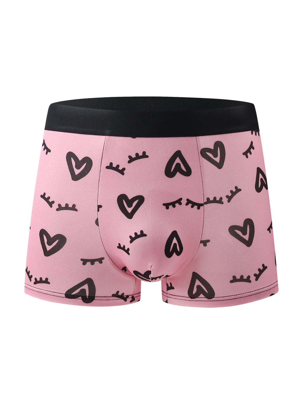 3-pack men's boxer briefs, Valentine's Day love trendy graffiti print men's boxer briefs