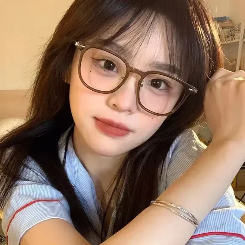 Myopia Glasses Anti Blue Light Metal  Resin -1.0 ~ -6.0 Neutral Style Flat Glasses Computer Glasses