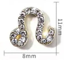 Zircon Zodiac Nail Charms 10pcs/lot Alloy 12 Constellations 3D Sign Rhinestones Symbol Accessories Shiny Nail Art Decorations