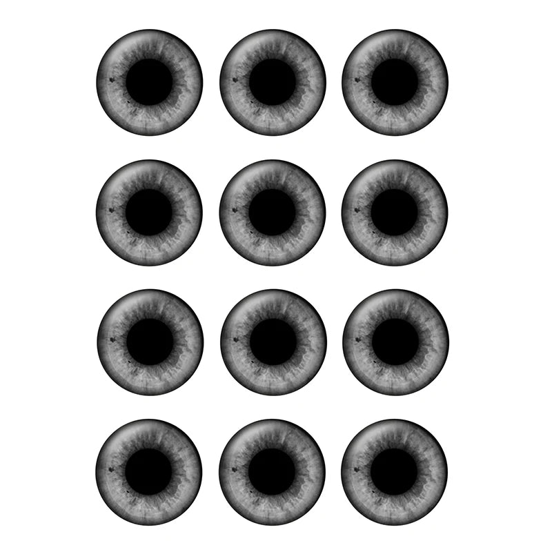 24pcs/bag 14mm Gray Tone Pupil Eyes Chips Suitable for Blythe Doll Glass Cabochons DIY Accessories Bulk Items Wholesale H222