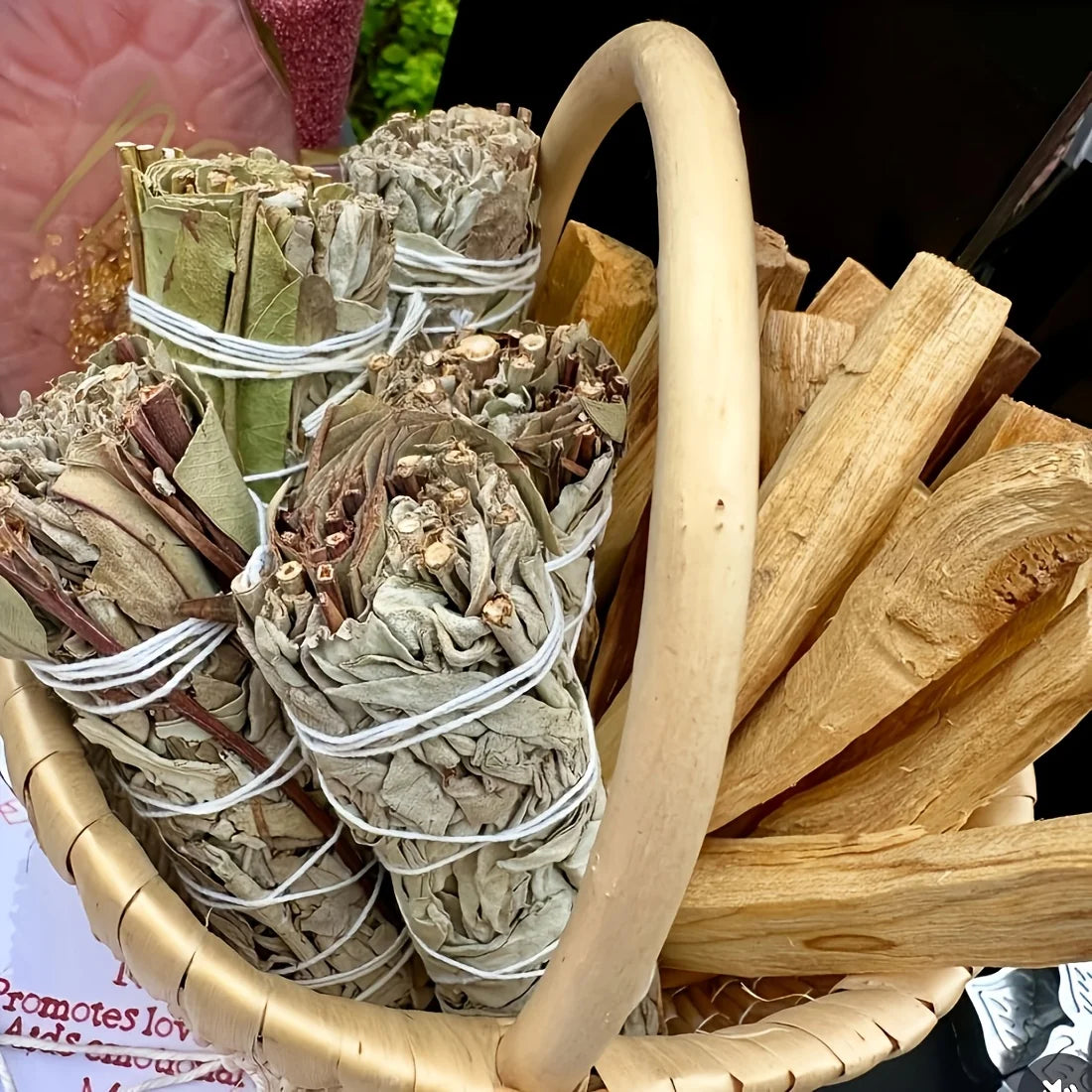 A Set Consisting of 1pc of Stone, White Sage,And Peruvian Golden Wood,Ideal for House Cleaning.It Makes a Great Gift for Parents