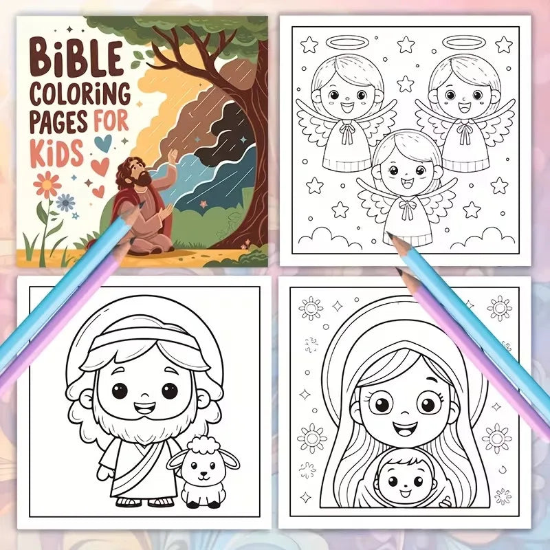 Bible Coloring Book for Kids Children's Religious Activity Book Christian Faith Learning Fun Creative Gift