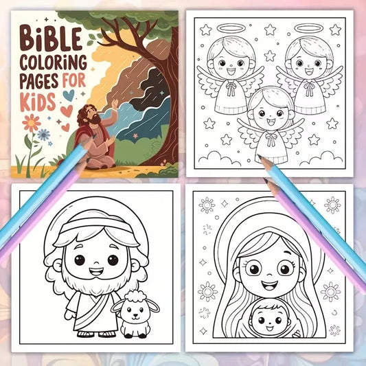 Bible Coloring Book for Kids Children's Religious Activity Book Christian Faith Learning Fun Creative Gift