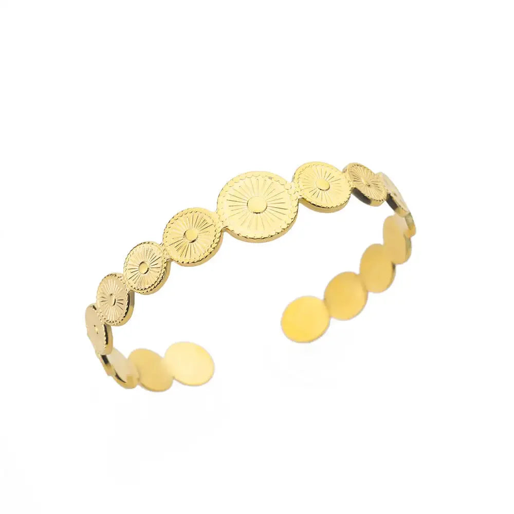 Stainless Steel Ankh Cross Bracelet For Women Men Gold Color Cross Cuff Bangles Vintage Egyptian Religion Jewelry Gifts