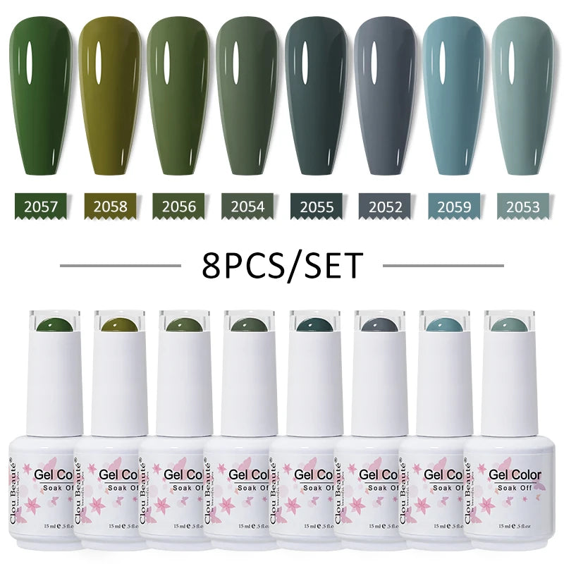 Clou Beaute 6/8pcs 15ml UV Nail Gel Colors Polish Set Summer Pretty Sugar Pink Red Neon Professional Nail Art Manicure Kit Gift