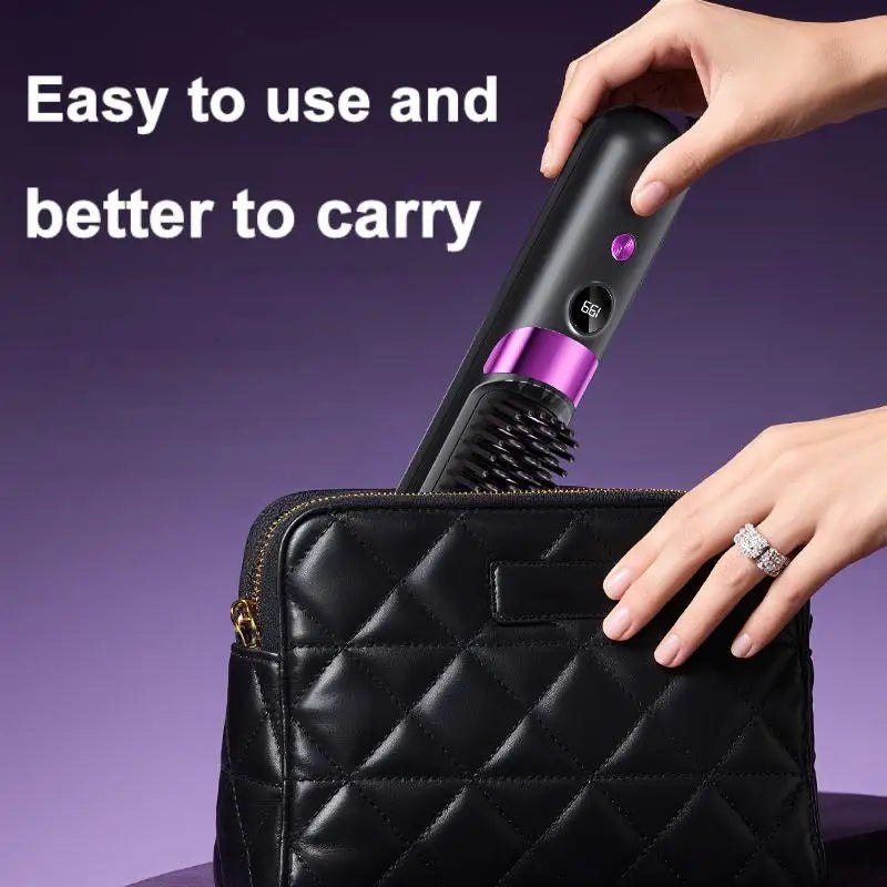 Hair Straightener Brush, 4 Temp Adjustable Comb, Quick Styling Tool, Rechargeable Cordless Hair Straightener, Personal Care for