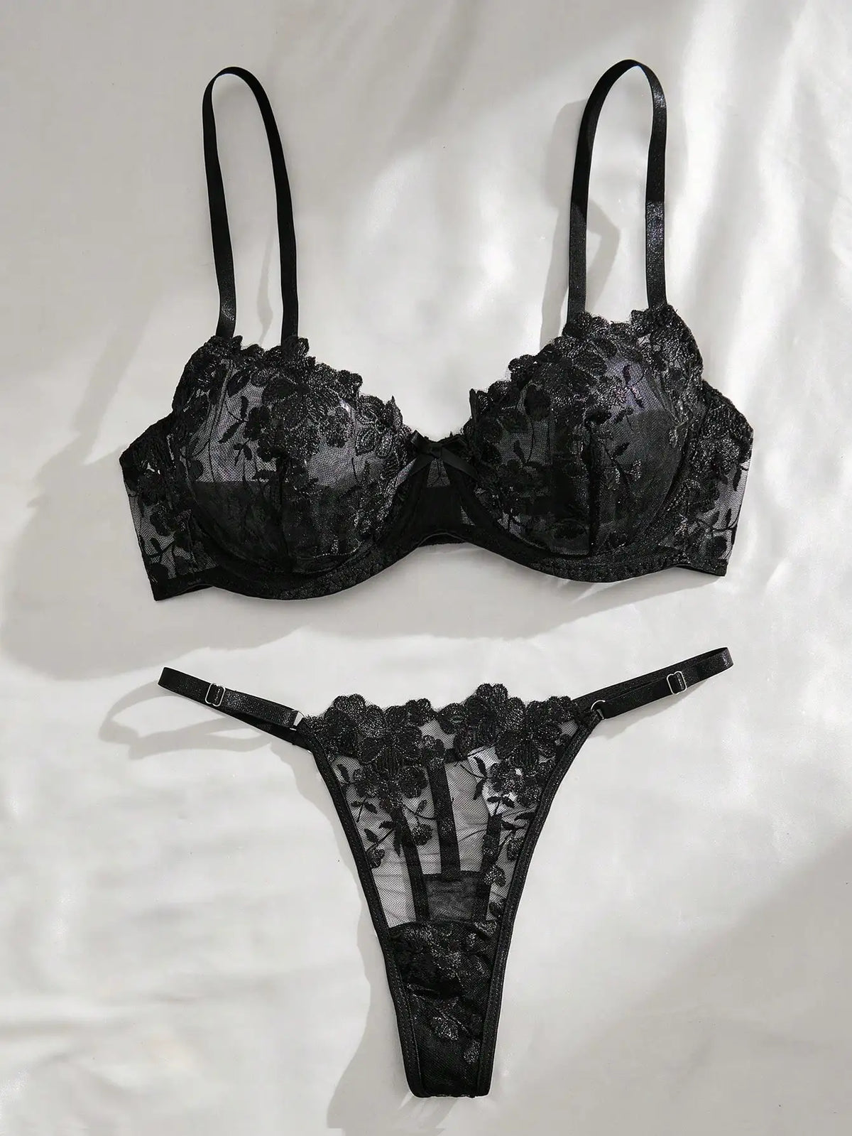 Mesh Floral Lace Lingerie Set