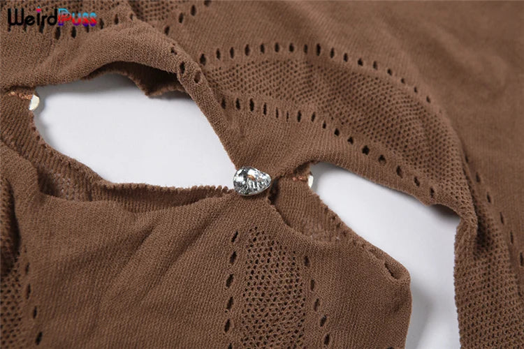 Weird Puss Hoodies See Through Fitness Jumpsuits Women Sexy Hipster Mesh Hollow Irregular Activity Stretch Workout Overalls