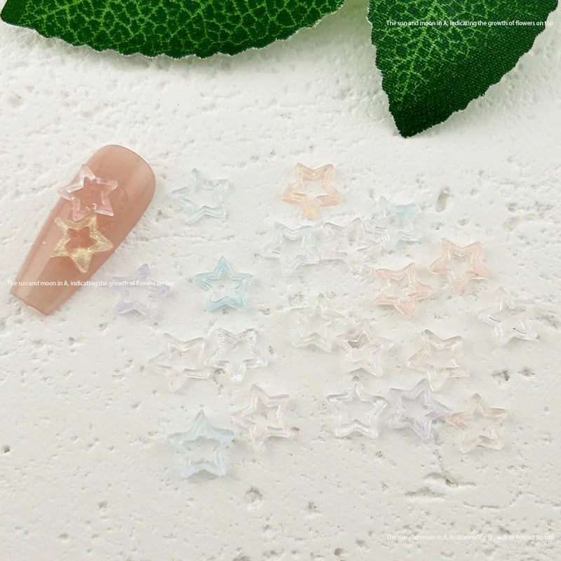 Cartoon 26-letter Nail Charms Ice-transparent fine-flash ABC Letter Nail Art Accessories 3D Cute Resin Wearable Nail Decorations