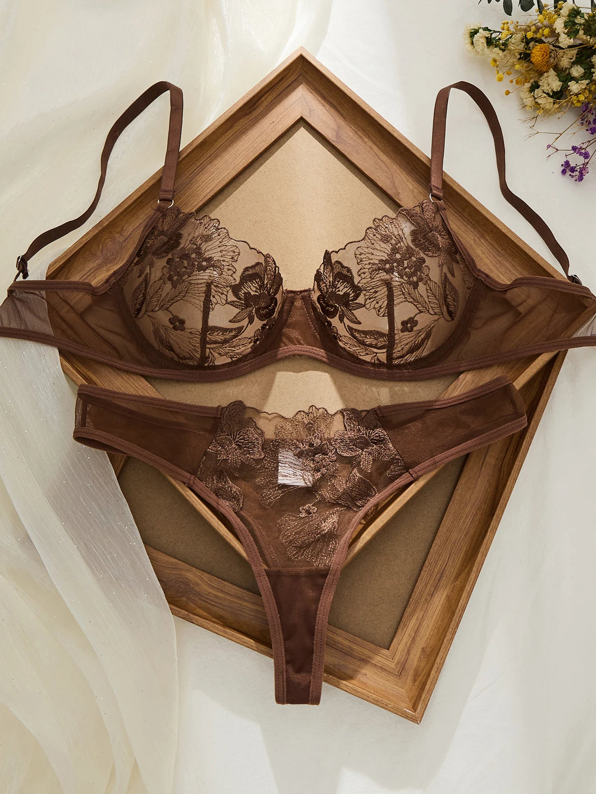 Lace Eyelet Bra & Panty Set