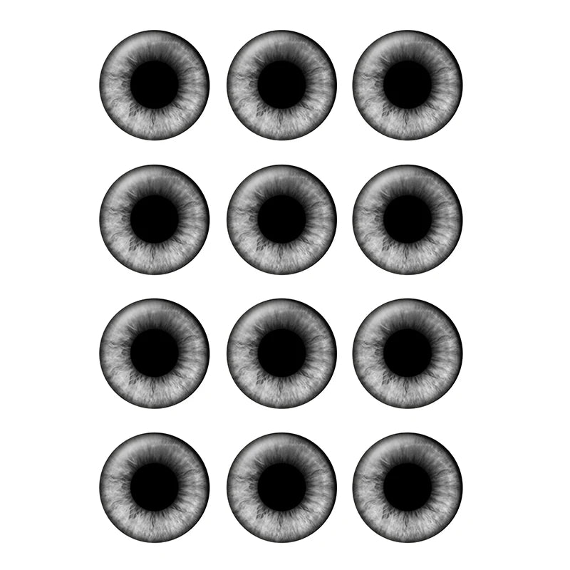 24pcs/bag 14mm Gray Tone Pupil Eyes Chips Suitable for Blythe Doll Glass Cabochons DIY Accessories Bulk Items Wholesale H222