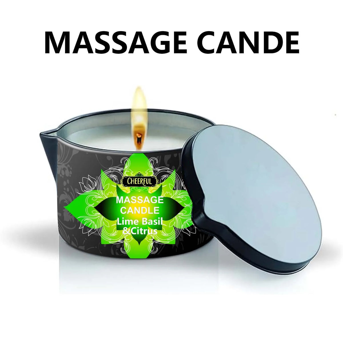Amber Vanilla Massage Oil Candle, Natural Soy Wax Scented Massage Candle for Body Massage, Aromatherapy Candle for Home Spa Care