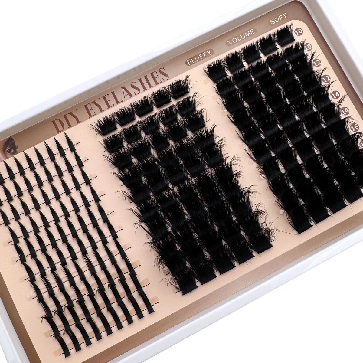 300D-60DLash Clusters With Spikes & Bottom Lashes  Fluffy Volume Manga Natural Spiky Cluster Manga Lash D Curl Individual Lashes