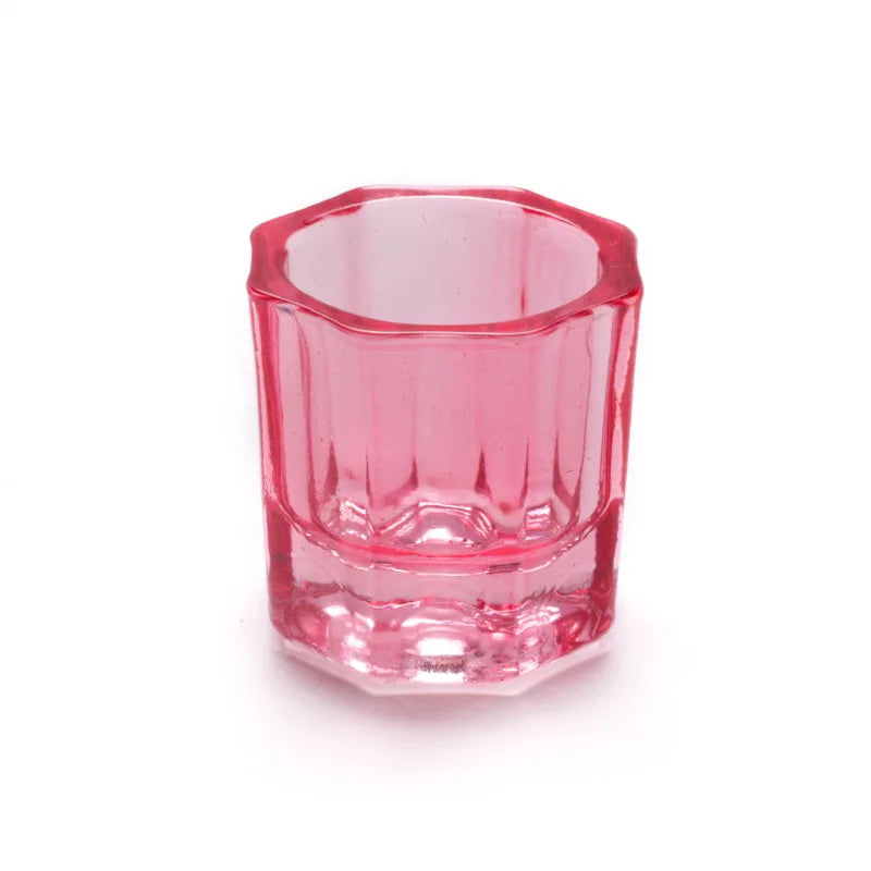 Colorful Crystal Glass Acrylic Powder Liquid Nail Cup Dish Lid Bowl with Cap Manicure Holder Equipment Nail Salon Manicure Tools