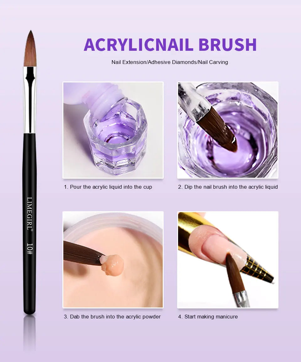 Limegirl Nail Acrylic Liquid Monomer Crystal 40ml/75ml/120ml/240ml for Nail Art Acrylic Powder Extension Professional Manicure