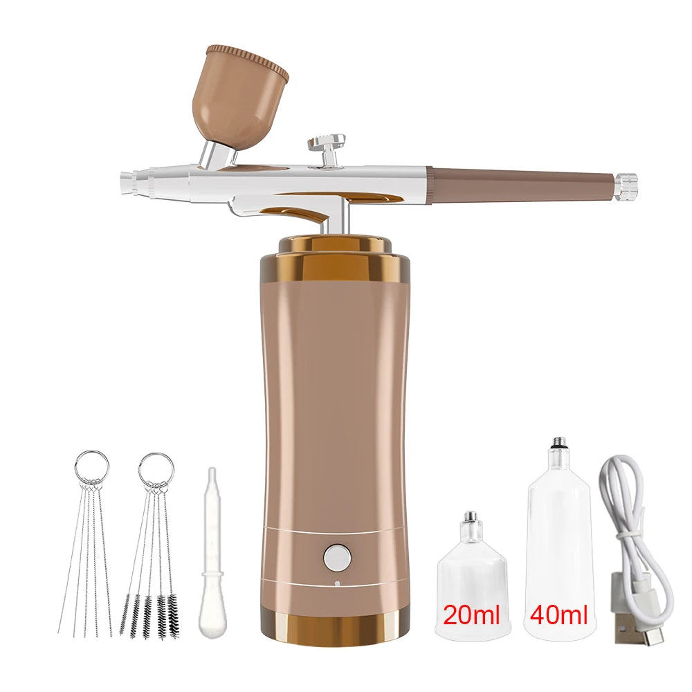 Airbrush Nail With Compressor Portable Airbrush Nail Art Compressor For Nails Cake Painting Crafts Air Brush Kit Nails Spray