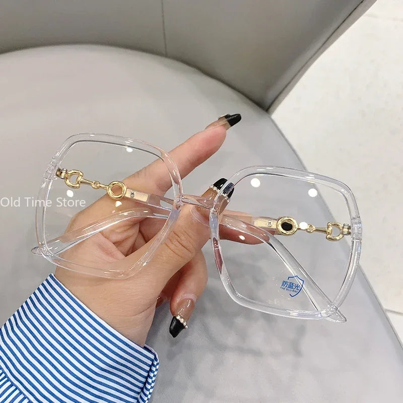 Myopia Glasses for Women and Men New Oversized Square Eyeglasses 0 To-4.0 Lentes Opticos Para Mujer Anti Blue Light Glasses
