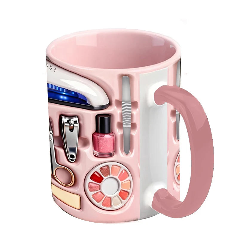 ‌Personalized Ceramic Cup for Nail Techs - Custom Name Gift Idea