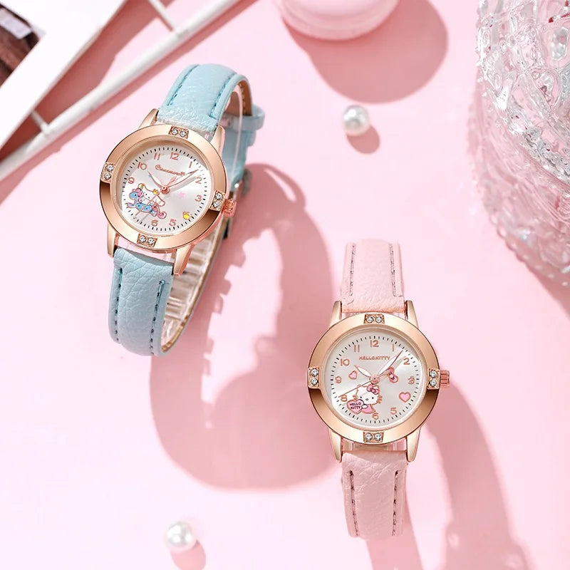 Sanrio Hello Kitty Watch Kawaii Kuromi Cinnamoroll Quartz Casual Fashion Melody WristWatch Women Kid Girl Children Gift