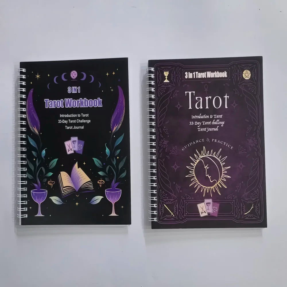 3-in-1 Guided Tarot Workbook For Beginners Introduction To tarot 33-day Tarot Challenge Journal English Book