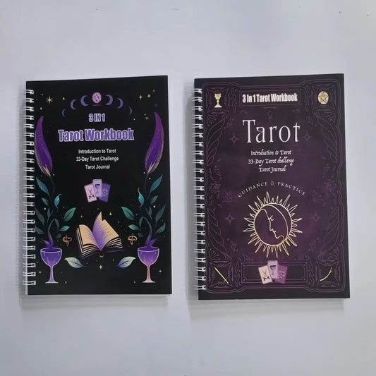 3-in-1 Guided Tarot Workbook For Beginners Introduction To tarot 33-day Tarot Challenge Journal English Book