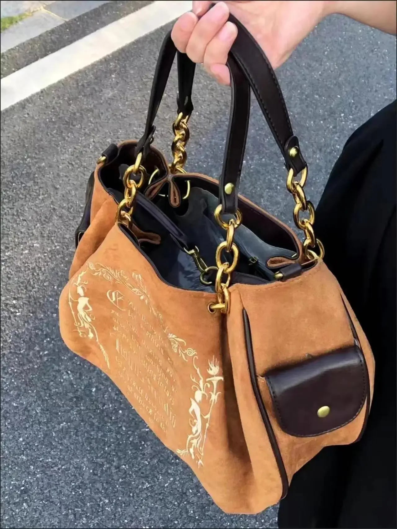 Vintage Letter Y2k Handbag Women Gothic Large Capacity Casual Crossbody Bag Purse Female Harajuku Aesthetic The Tote Bag