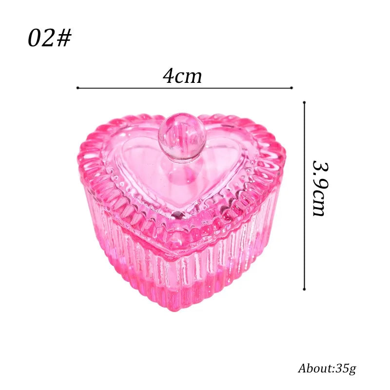 Colorful Crystal Glass Acrylic Powder Liquid Nail Cup Dish Lid Bowl with Cap Manicure Holder Equipment Nail Salon Manicure Tools