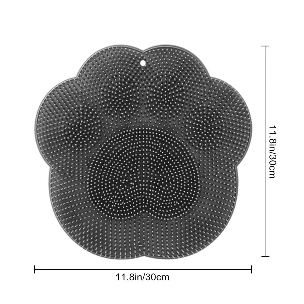 Bathing Foot Mat Home Bathroom Essential 30x30cm Soft Bristles Exfoliation Cleansing Shower Foot Mat with Suction Cup Design
