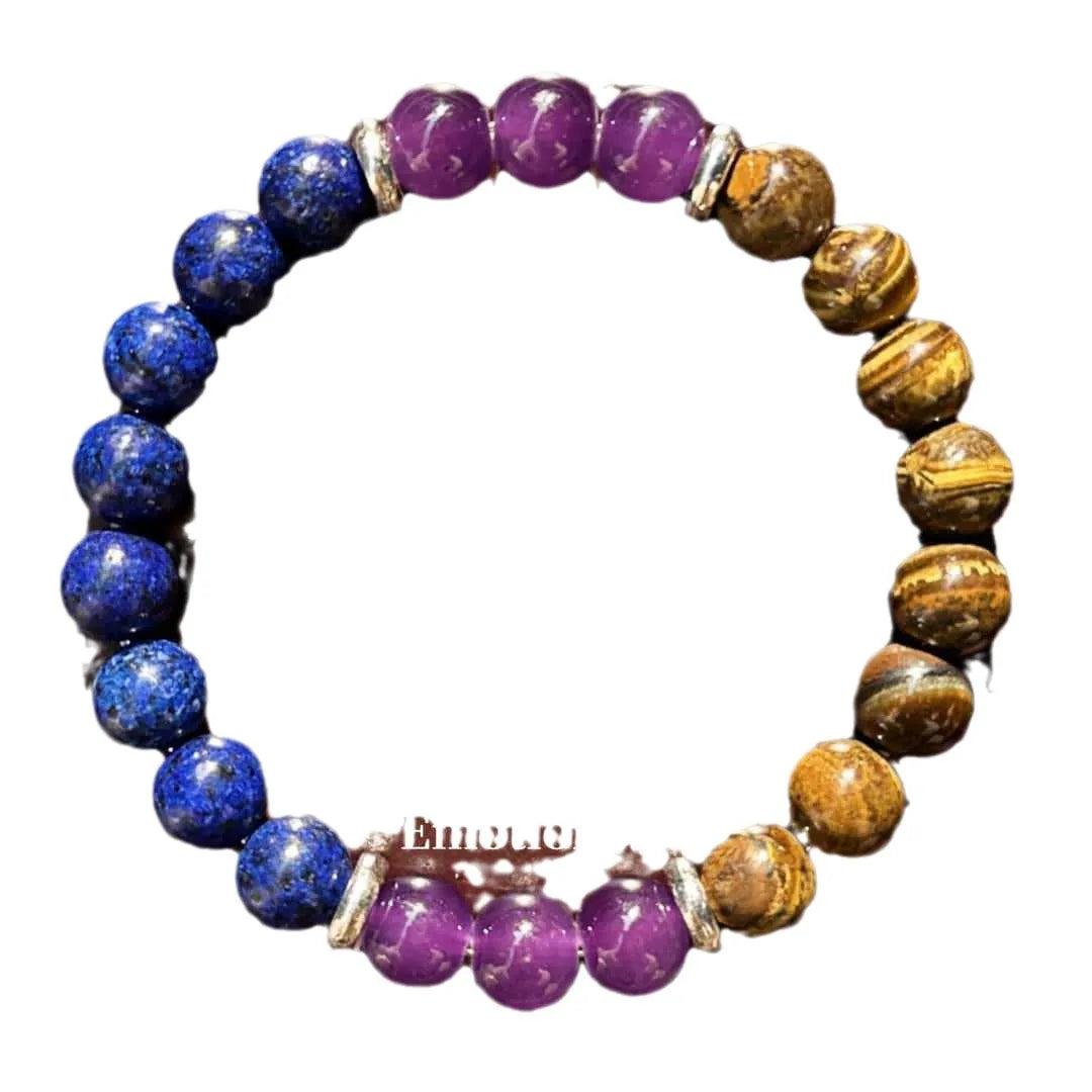 Stone Beads Bracelet Amethyst Tiger Eye Crystal Quartz Agate Gem Beads Bangles Women Reiki Healling Jewelry Gift Mens Bracelet