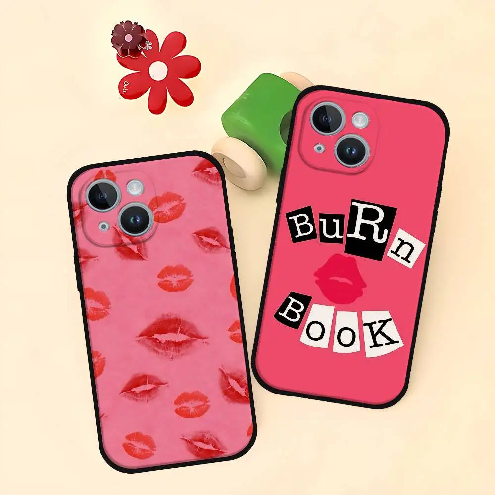 M-Mean G-Girls Burn Book Phone Case Soft TPU Skin-Friendly For IPhone 17/16/15/14/13/12/11 Series: PRO, MAX, PLUS ,Mini