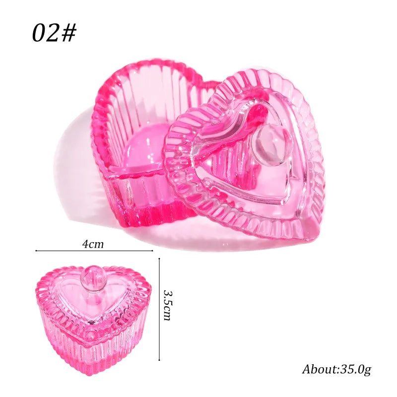 Colorful Crystal Glass Acrylic Powder Liquid Nail Cup Dish Lid Bowl with Cap Manicure Holder Equipment Nail Salon Manicure Tools