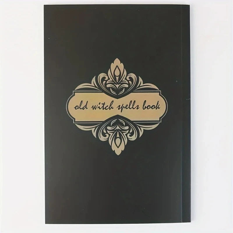 [Vintage | Witch] Vintage 1pc Old Witch Spells Book, Intricate Black & Golden Design with Butterfly Motif | Ideal for Birthday