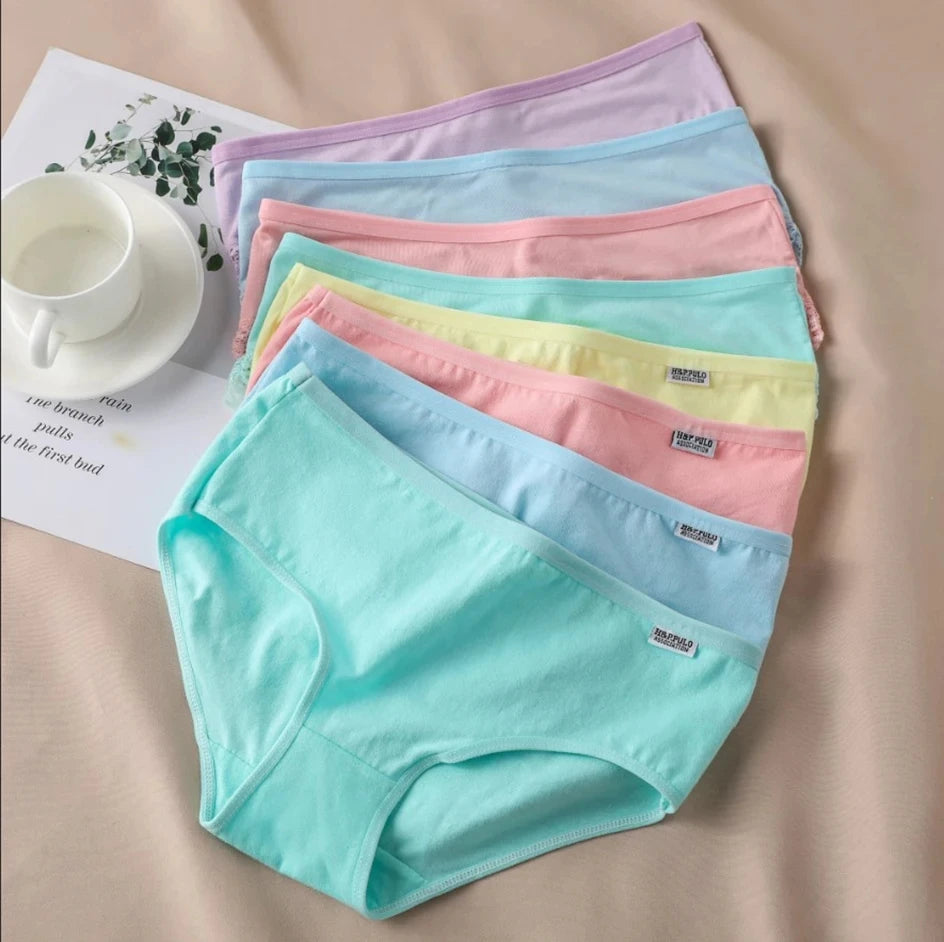 Candy Color Cotton Briefs Set (7-Pack)