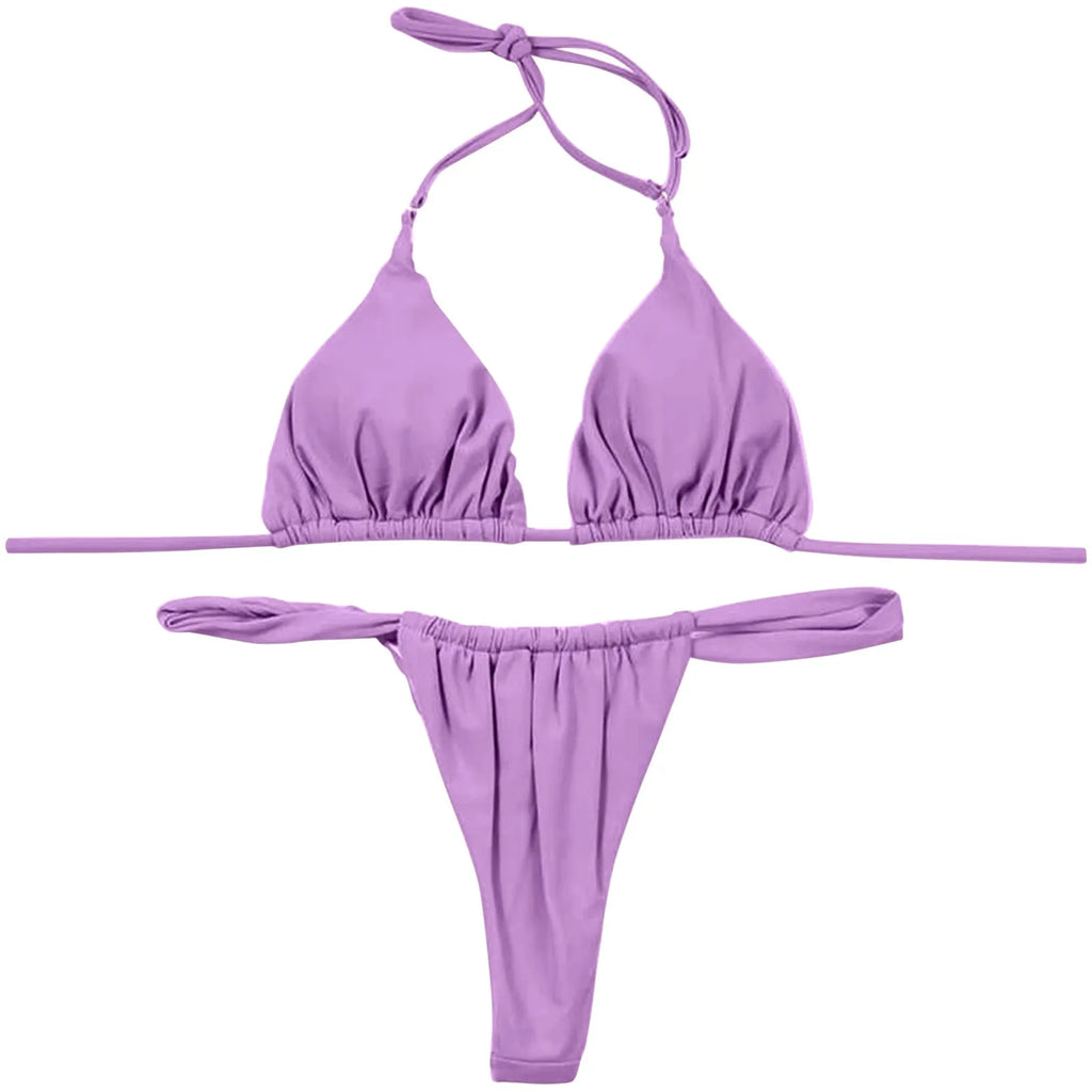 High Two Up Bikini Piece Up Women Cut Lace Solid Sexy Swimsuit Set Push Swimwears Tankinis Set Swimming Suit Women Bikini