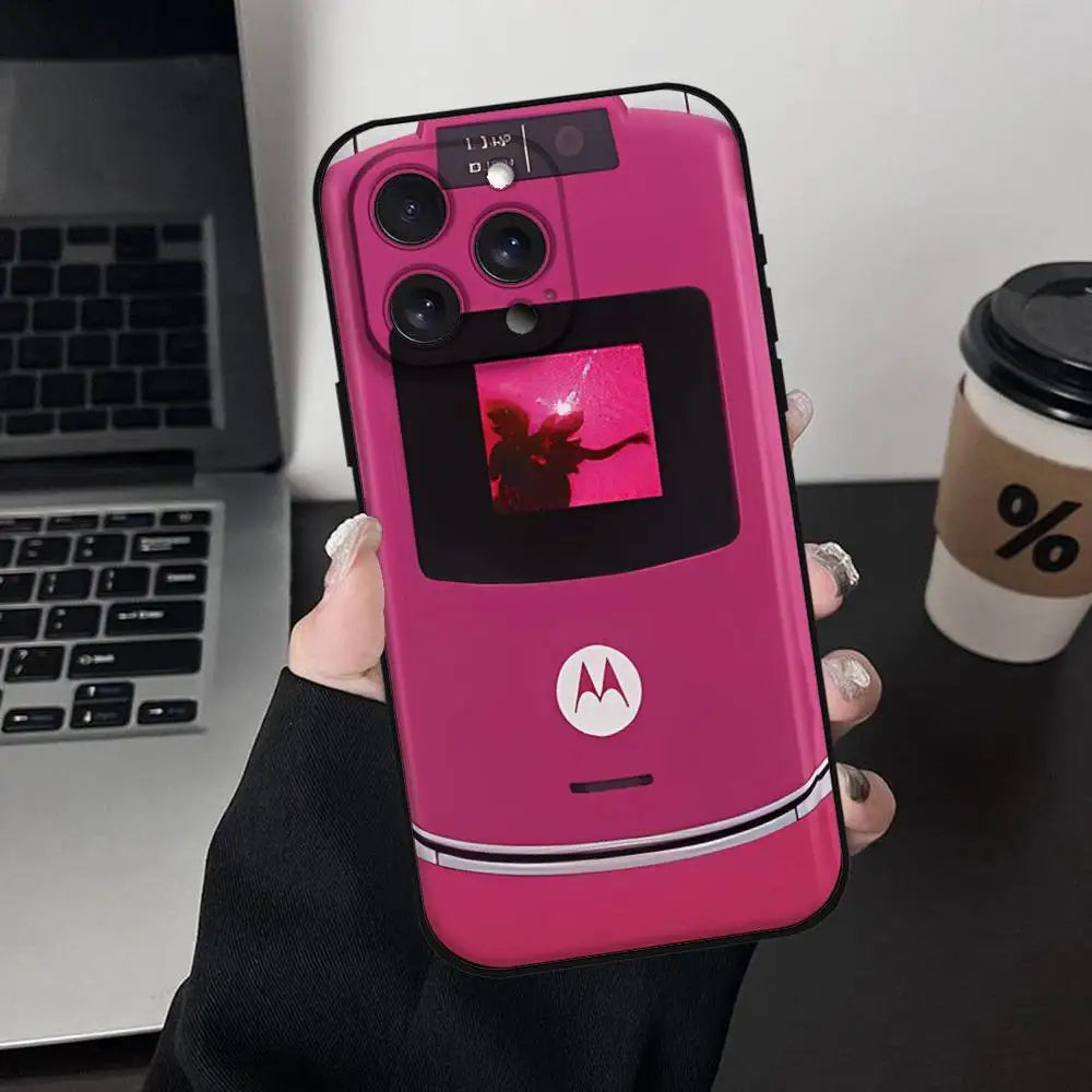 M-MotorolaS Razr Pink Phone Case For IPhone 17 16 15 14 13 12 11 PRO MAX PLUS Mini TPU Soft To Skin-friendly Case