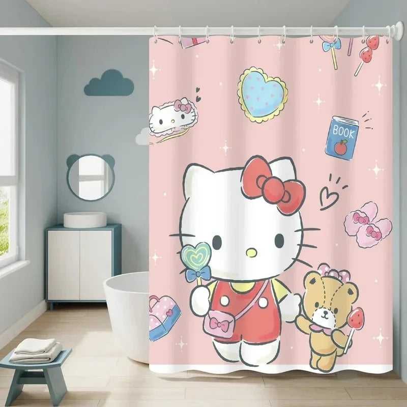 TR01  Cute Kawaii Cartoon Shower Curtains Bathroom Curtain Waterproof with Hooks Anime Bathroom Decoration Curtain…7&u
