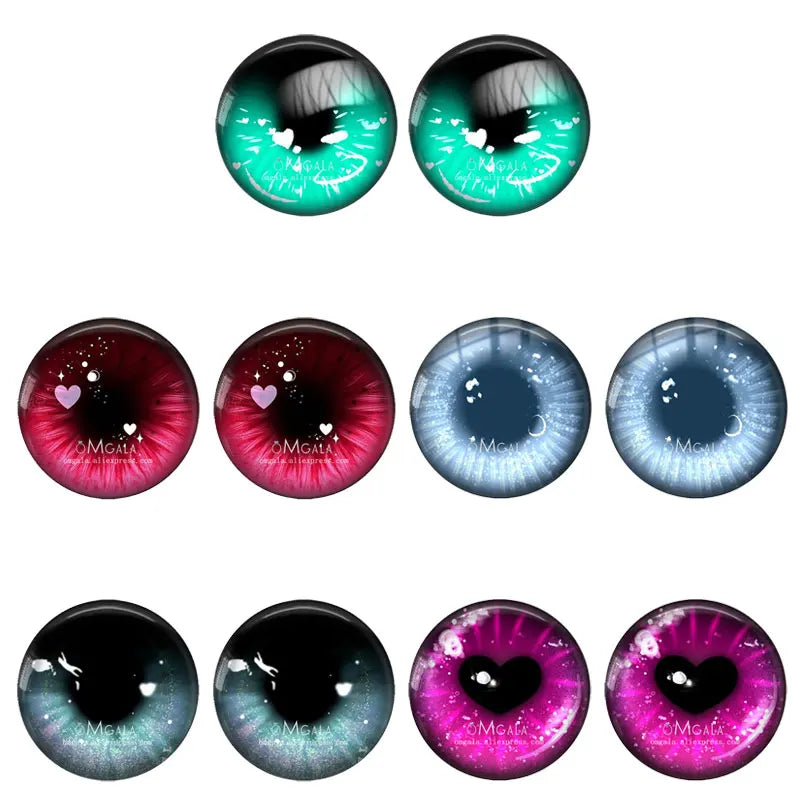 5 Pairs/lot 14mm Eyes Chips Suitable for Bly the Doll Super Thin Pupil Glass Cabochons DIY Accessories Bulk Items