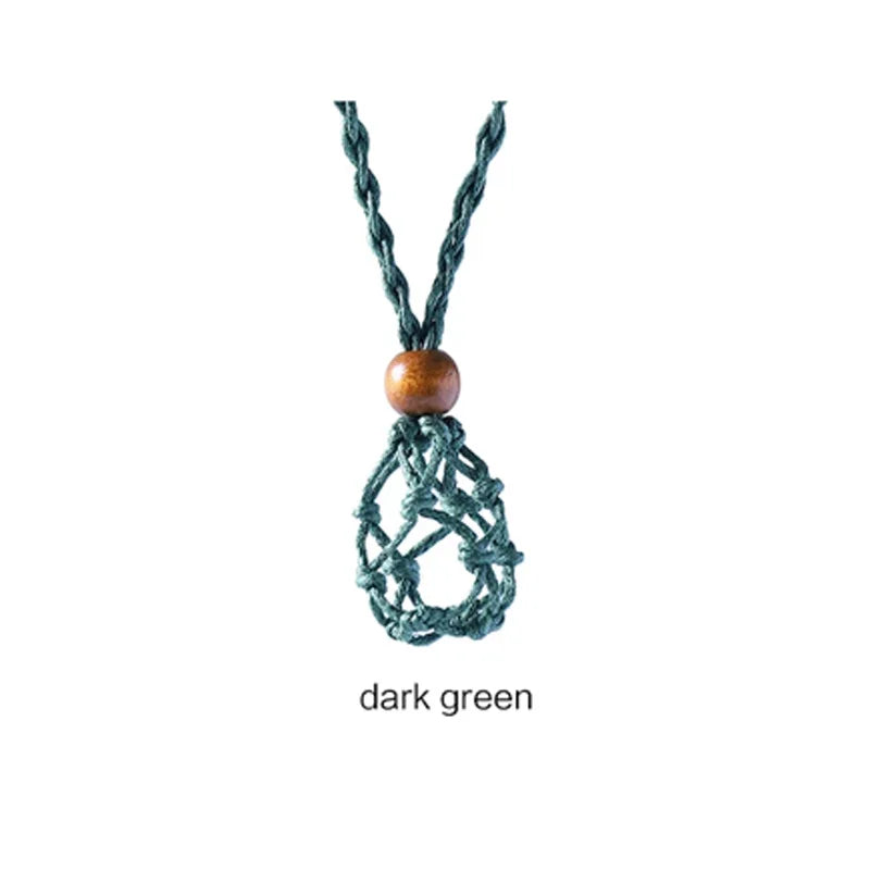 Lucky Stone Storage Rope Bag DIY Necklace Cord Empty Meditation Stone Holder Net Rope Ornament Cord Jewelry Making Accessories