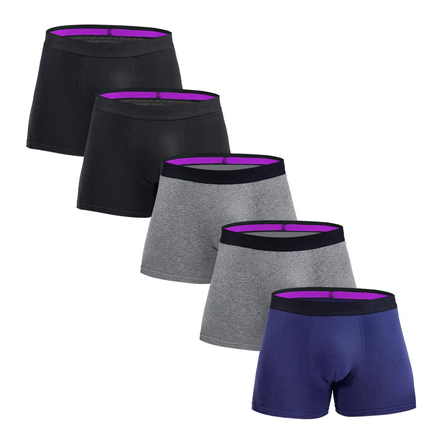 Men's Cotton Boxer Briefs Set (5-Pack)
