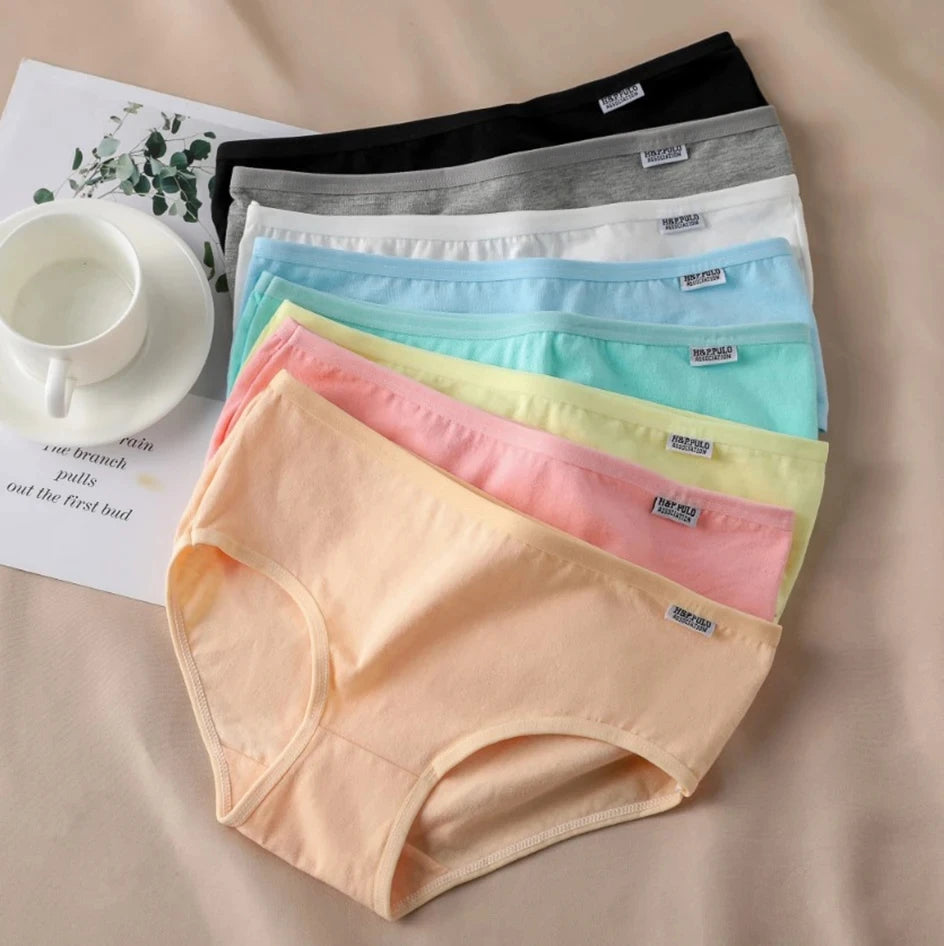 Candy Color Cotton Briefs Set (7-Pack)