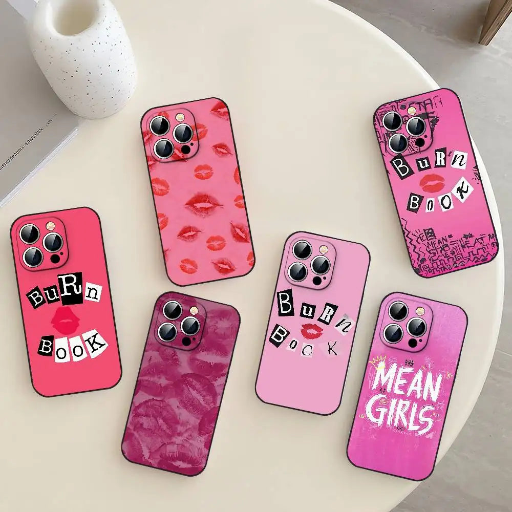 M-Mean G-Girls Burn Book Phone Case Soft TPU Skin-Friendly For IPhone 17/16/15/14/13/12/11 Series: PRO, MAX, PLUS ,Mini