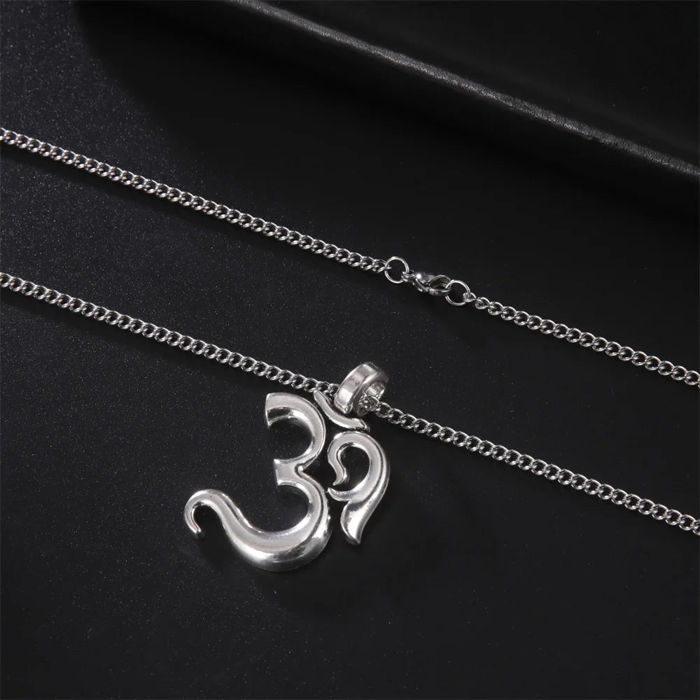My Shape OM Hindu Yoga Necklaces AUM Ohm Buddhist Hinduism Yoga India Pendants Amulet Lucky Gift Fashion Jewelry for Women Men