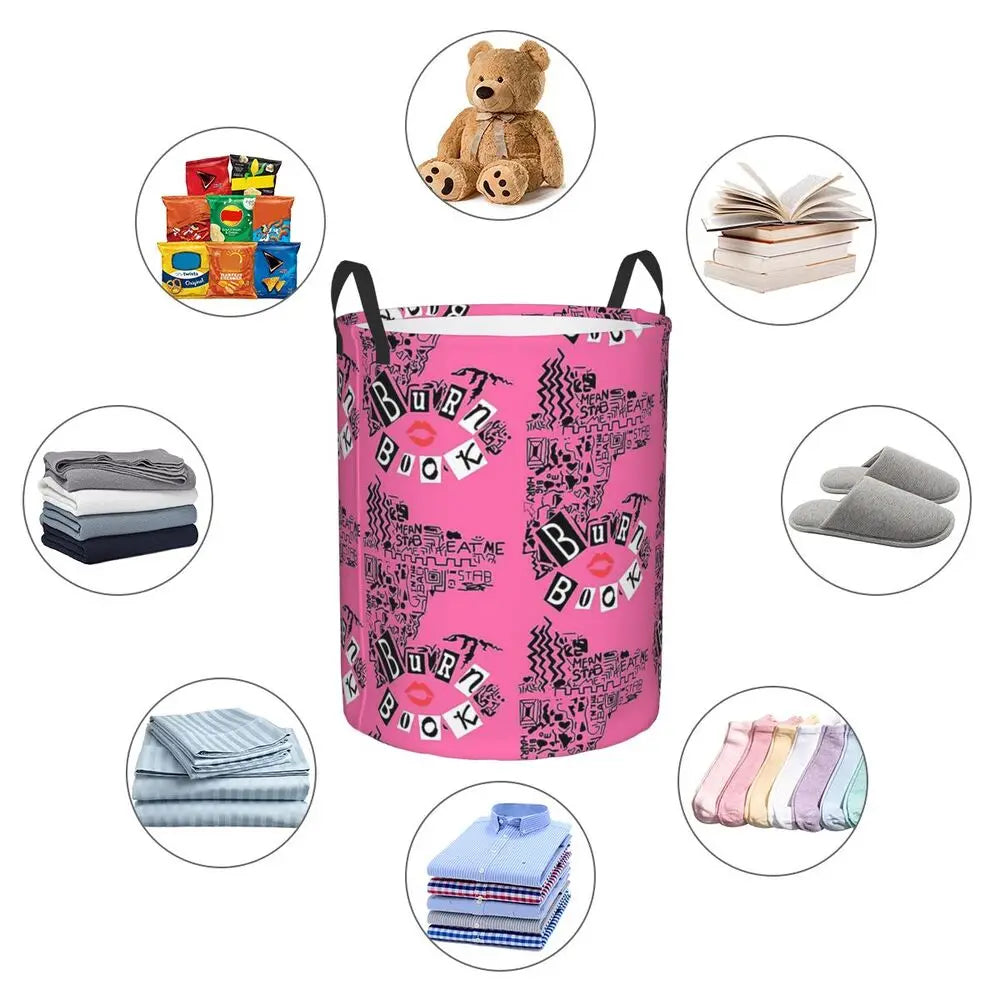 Burn Book Mean Girls Foldable Laundry Baskets Dirty Clothes Home Organizer Large Waterproof Hamper For Home Kids