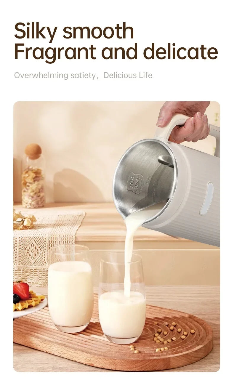 1200ML Electric Soybean Milk Machine Automatic Intelligent Food Blender Filter-free Soy Milk Maker Rice Paste Maker Kettle EU/US