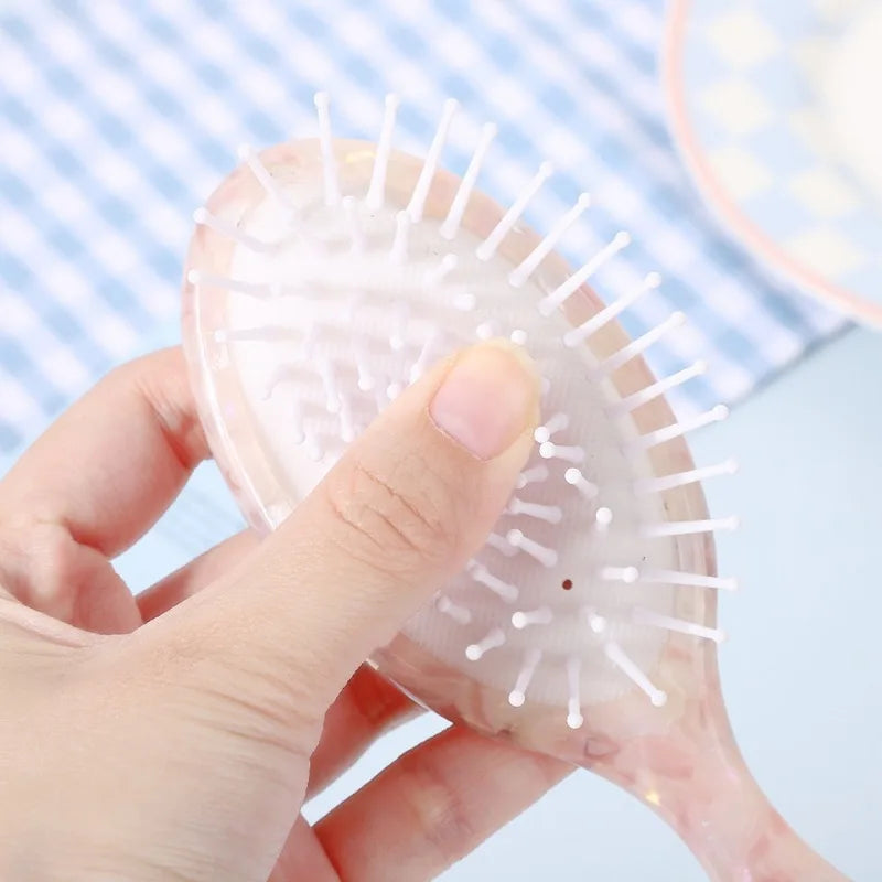 1PC Portable Mini Acetate Board Handheld Hair Comb French Vintage Cute Airbag Massage Comb for Home Use Professional Salon Brush