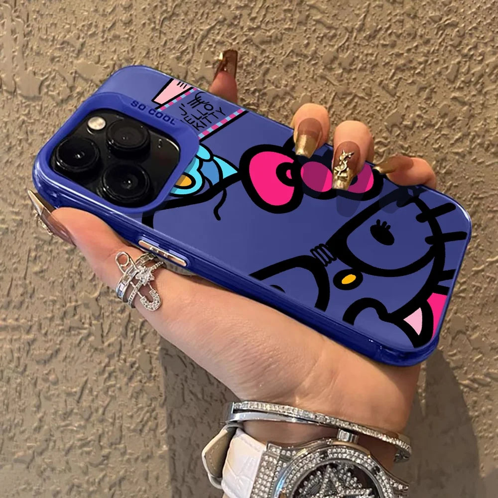 Sanrio Cartoon Hello Kitty Phone Case for iPhone 17 Pro 16 15 14 ProMax XR X XS 7 8 13 14 Pro Max 15 Plus Matte IMD Laser Cover