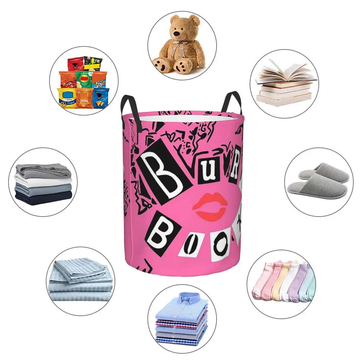 Burn Book Mean Girls Foldable Laundry Baskets Dirty Clothes Home Organizer Large Waterproof Hamper For Home Kids